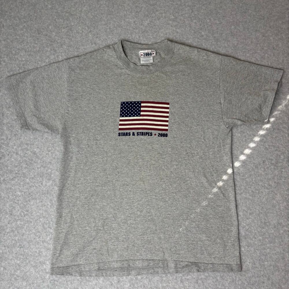 Vintage Y2K 2000 Millennium USA Flag "Stars & Stripes" Graphic T-Shirt Large